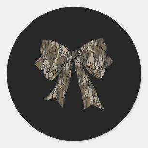 Camo Coquette Bow Duck Hunting Girls Kids Women Hu Classic Round Sticker
