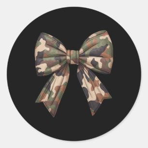 Camo Coquette Bow Duck Hunting Girls Kids Women Hu Classic Round Sticker