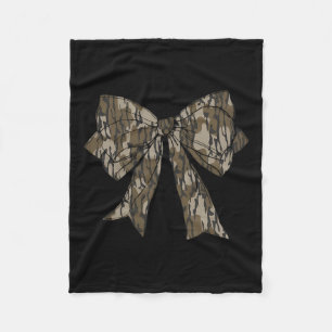 Camo Coquette Bow Duck Hunting Girls Kids Women Hu Fleece Blanket