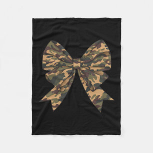 Camo Coquette Bow Duck Hunting Girls Kids Women Hu Fleece Blanket