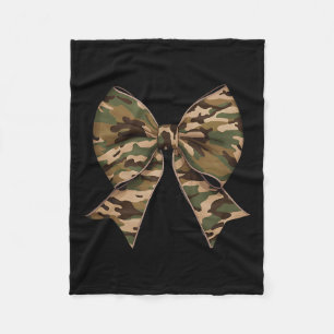 Camo Coquette Bow Duck Hunting Girls Kids Women Hu Fleece Blanket