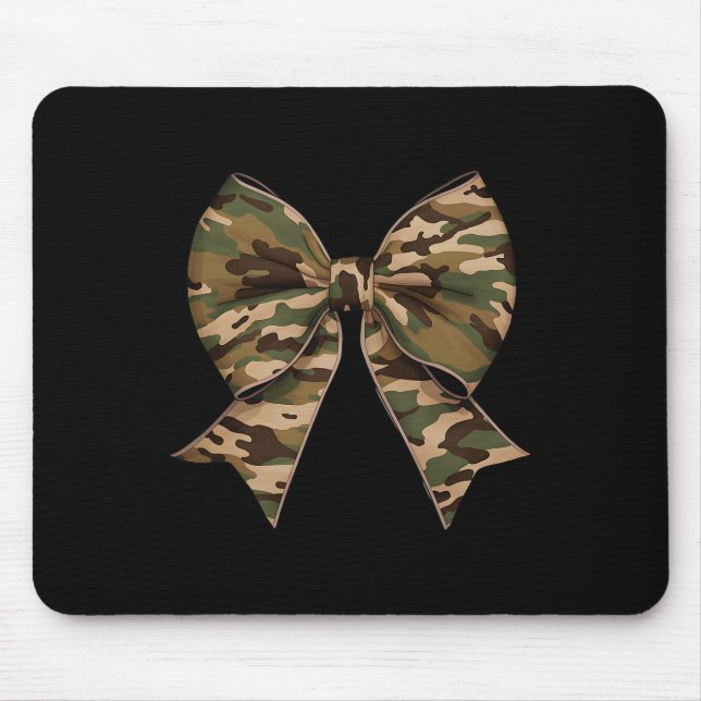 Camo Coquette Bow Duck Hunting Girls Kids Women Hu Mouse Pad (Front)