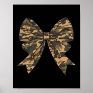 Camo Coquette Bow Duck Hunting Girls Kids Women Hu Poster
