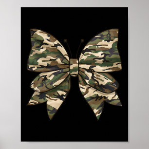 Camo Coquette Bow Duck Hunting Girls Women Butterf Poster
