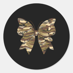 Camo Coquette Bow Duck Hunting Women Cute Butterfl Classic Round Sticker