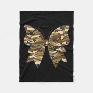 Camo Coquette Bow Duck Hunting Women Cute Butterfl Fleece Blanket