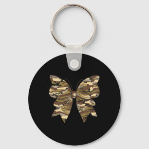 Camo Coquette Bow Duck Hunting Women Cute Butterfl Key Ring