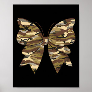 Camo Coquette Bow Duck Hunting Women Cute Butterfl Poster
