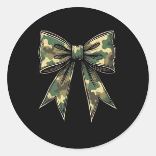 Camo Coquette Bow Hunt Duck Hunting Camouflage 2 Classic Round Sticker