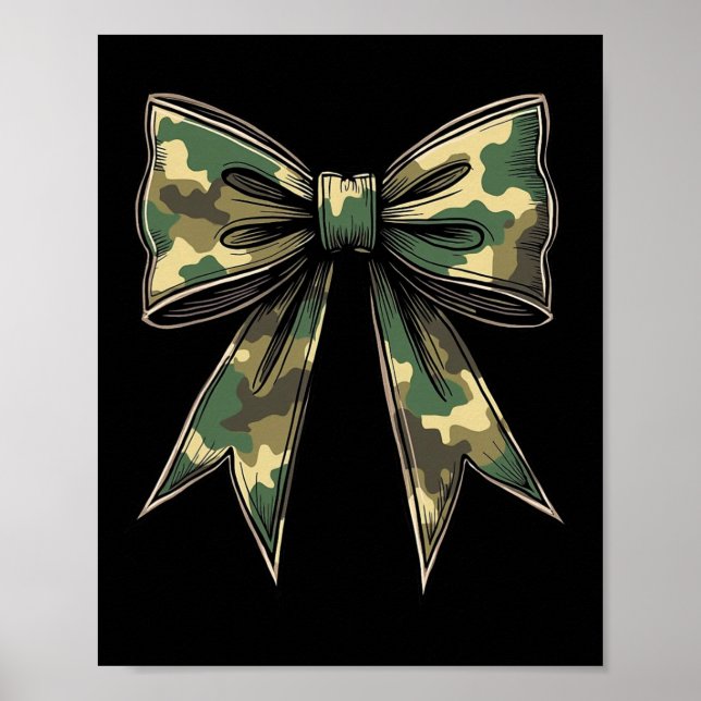 Camo Coquette Bow Hunt Duck Hunting Camouflage 2  Poster (Front)