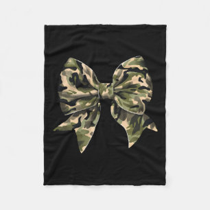 Camo Coquette Bow Hunt Duck Hunting Camouflage Fleece Blanket