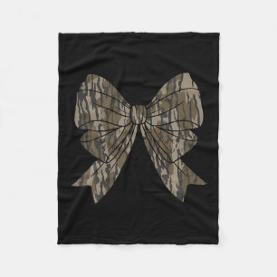 Camo Coquette Bow Hunt Hunting Women Girls Kids  Fleece Blanket