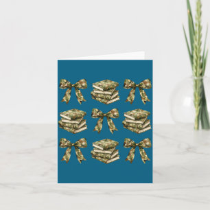 Camo coquette bow teacher bookish girl camouflage card
