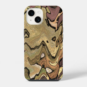 Camo cover. Camouflage jungle look. Green & Tan iPhone 14 Case
