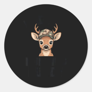 Camo Deer Hunting Daddy's Hunting Buddy Youth Boy Classic Round Sticker