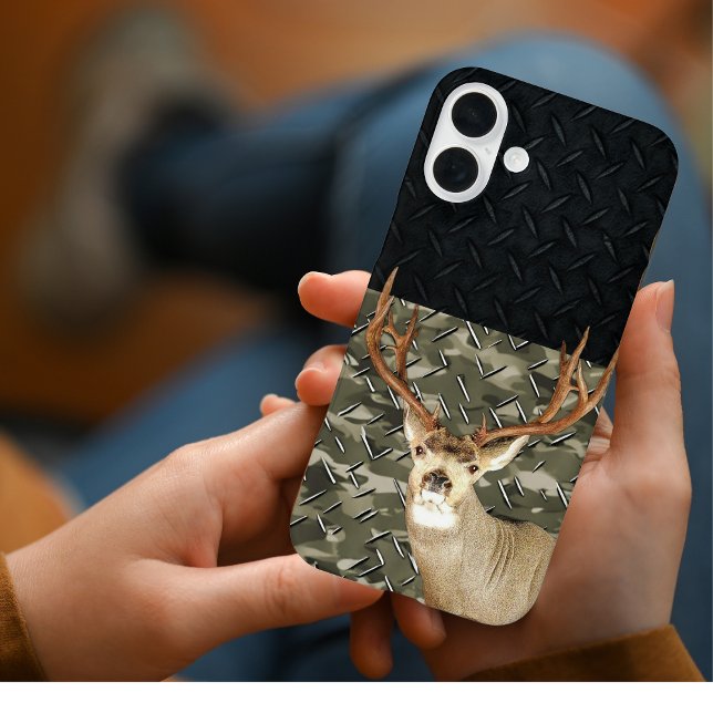 Camo Deer Hunting Name Men Sports Buck Case-Mate iPhone Case (Deer Hunting Camo Buck Antlers iPhone Case)