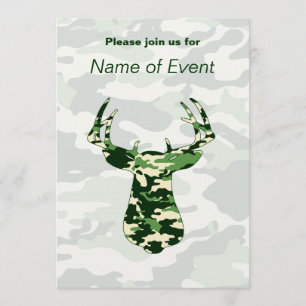 Camo Deer Invitation