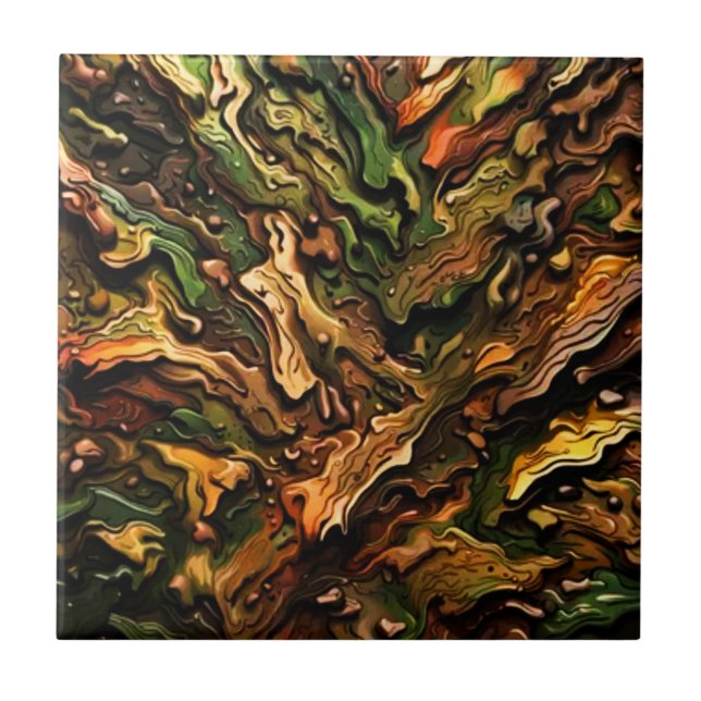 Camo Design Ceramic Tile (Front)