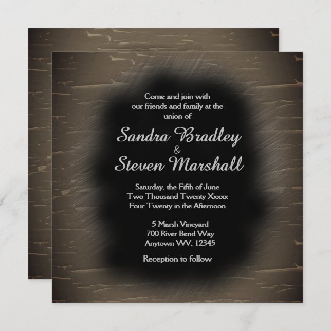 Camo Design Wedding Invitation (Front/Back)