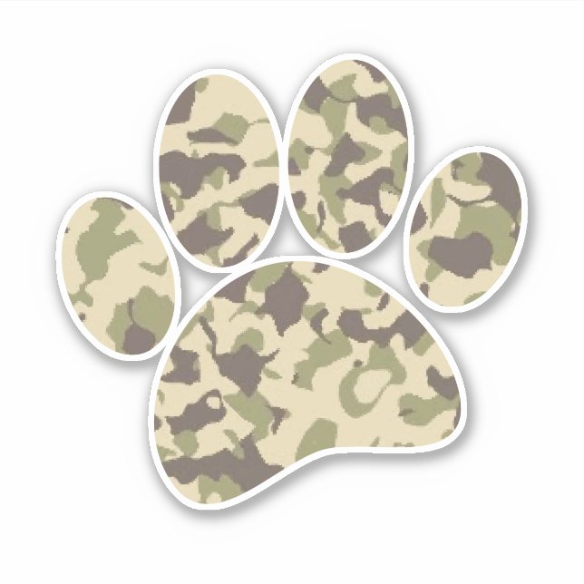 Camo Dog Paw Print (Front)
