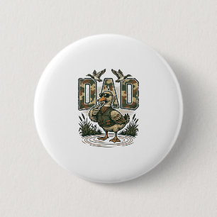 Camo Duck Dad Vintage Engraving T-Shirt Design_1 6 Cm Round Badge