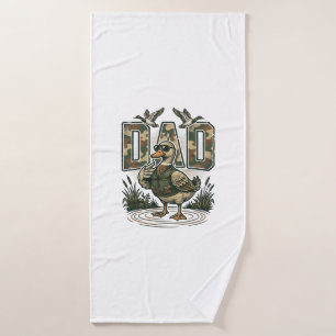 Camo Duck Dad Vintage Engraving T-Shirt Design_1 Bath Towel