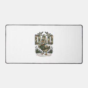 Camo Duck Dad Vintage Engraving T-Shirt Design_1 Desk Mat