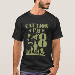 Camo Eight Birthday Boy Military 8th Party Boys Ag T-Shirt