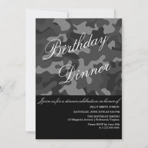 Camo Event Invitation, Dinner, Party, New Baby Invitation