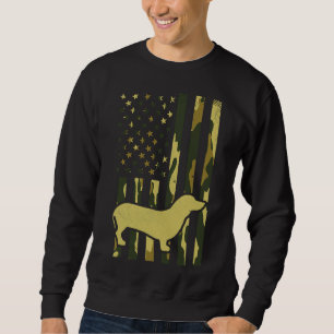 Camo Flag Dachshund Weiner Dog Animal Sweatshirt