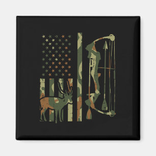 Camo Flag Deer Bow Hunting Patriotic Hunter Dad Ar Magnet