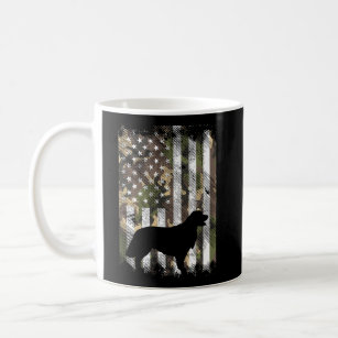 Camo Flag Golden Retriever Vintage Patriotic Dog L Coffee Mug
