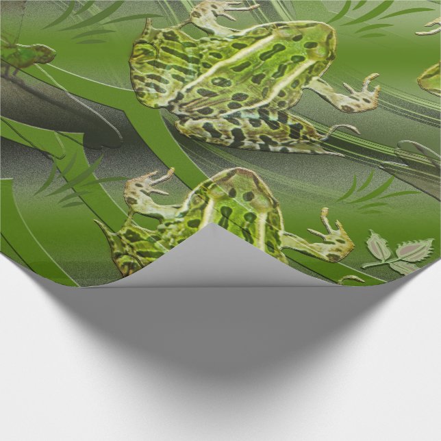 Camo Frogs Dragonflies Wrapping Paper (Corner)