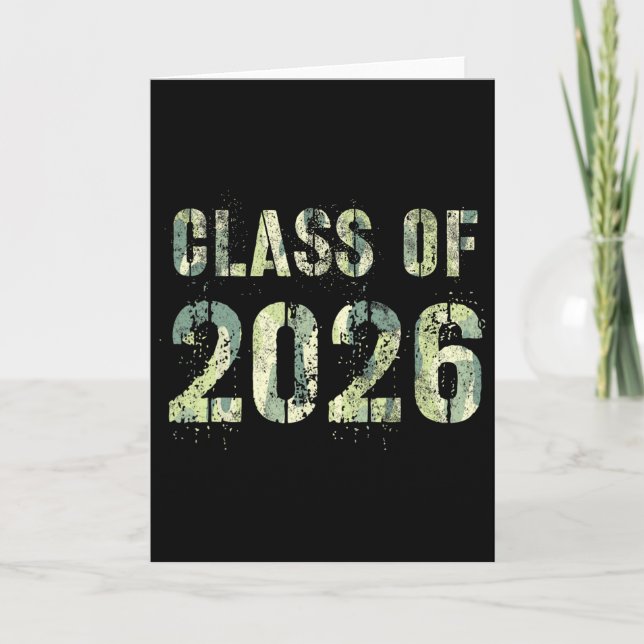 Camo Future Graduation Cl Of 2026 9th Grade First  Card (Front)