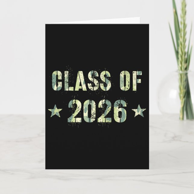 Camo Future Graduation Future Cl Of 2026 9th Grade Card (Front)