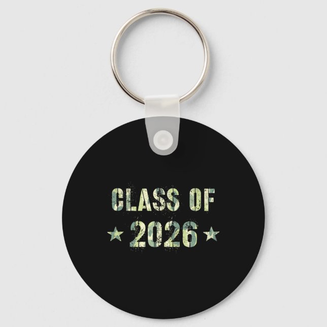 Camo Future Graduation Future Cl Of 2026 9th Grade Key Ring (Front)
