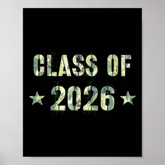 Camo Future Graduation Future Cl Of 2026 9th Grade Poster