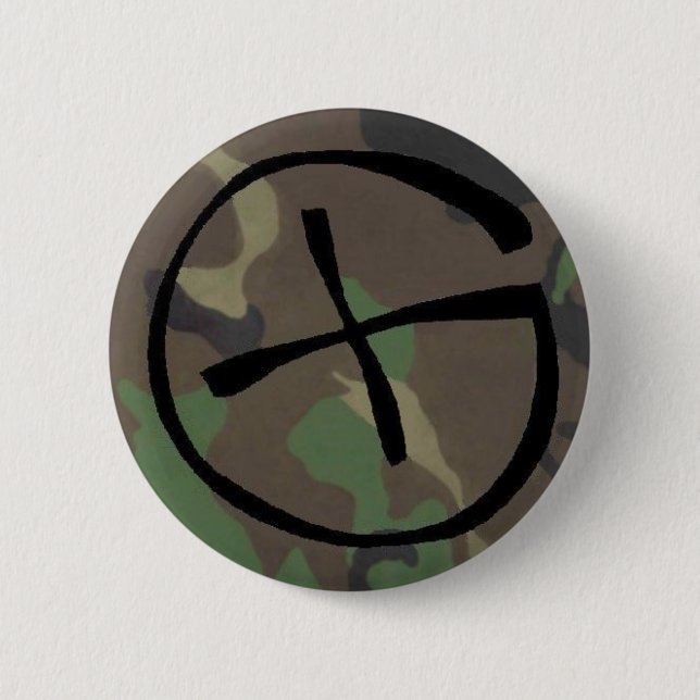 camo, Geocaching 6 Cm Round Badge (Front)