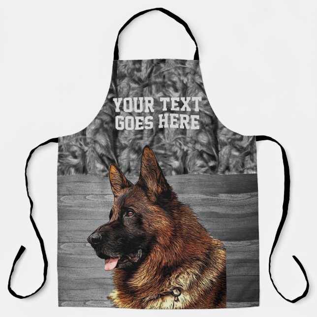 Camo German Shepherd Dog Groomer Animal Trainer Apron (Front)
