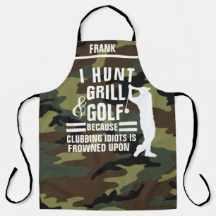 Camo Golf Apron - Funny Novelty Grilling Gift