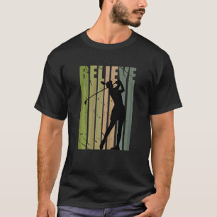 Camo Golf Silhouette Golfing Golfer Birthday Women T-Shirt