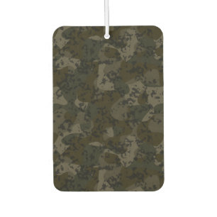 Camo green abstract car air freshener