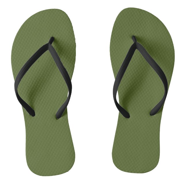 Camo green (solid colour) thongs (Footbed)