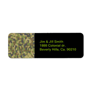 Camo Greens & Browns Return Address Label