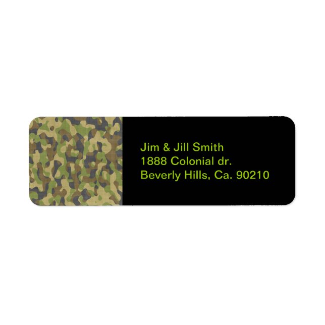 Camo Greens & Browns Return Address Label (Front)