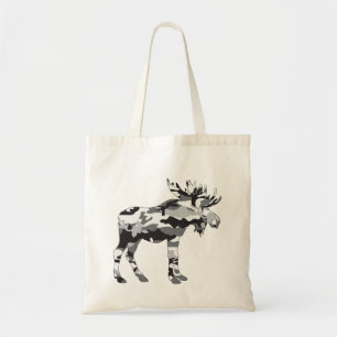Camo-Grey-Moose Tote Bag