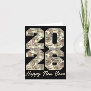 Camo Happy New Year Party 2026 Family Matching Cos Card