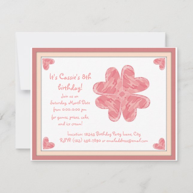 Camo Heart Invitation (Front)