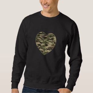 Camo Heart Valentines Day Camoflauge Military Tact Sweatshirt