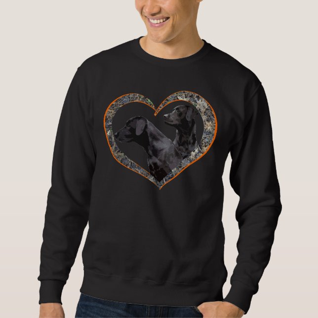 Camo Heart With Hunter Orange Highlights And Labra Sweatshirt (Front)